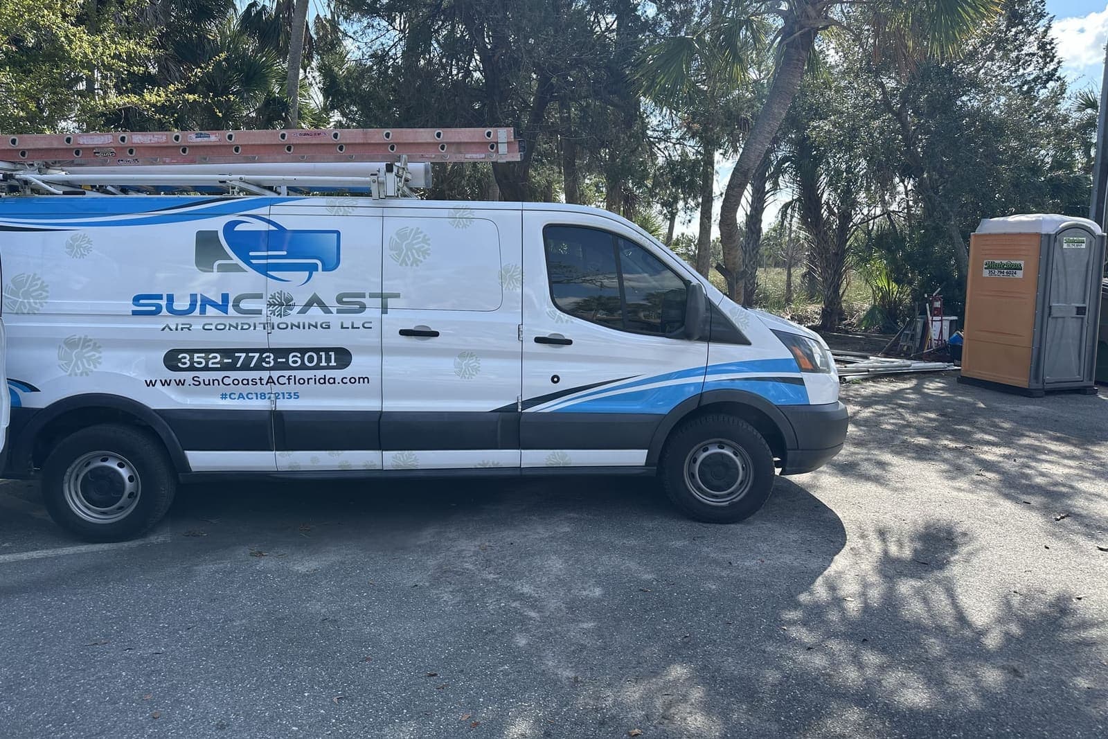 The SunCoast van parked on a job site in Citrus County, FL.