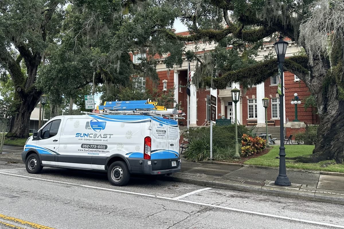 The SunCoast van parked.