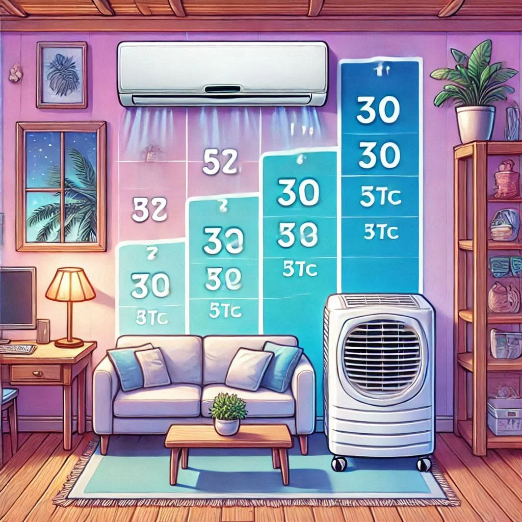 "A chart showing the relationship between BTUs and room size for portable air conditioners, illustrating how to choose the right size."