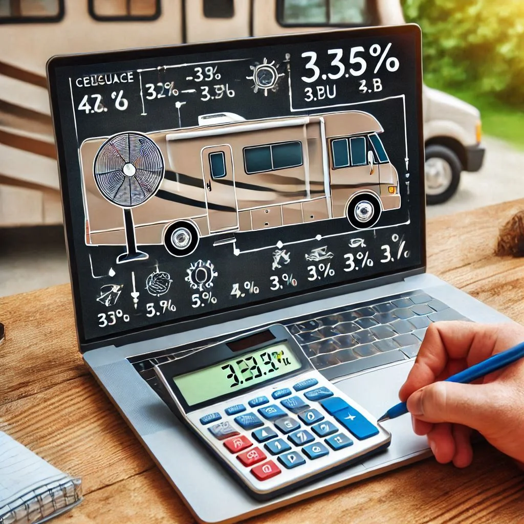 "A step-by-step guide showing how to calculate wattage from BTU for an RV air conditioner"