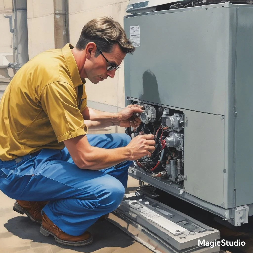 "A technician inspecting the gasket of a Dometic RV air conditioner for wear and ensuring proper alignment to prevent water leaks."