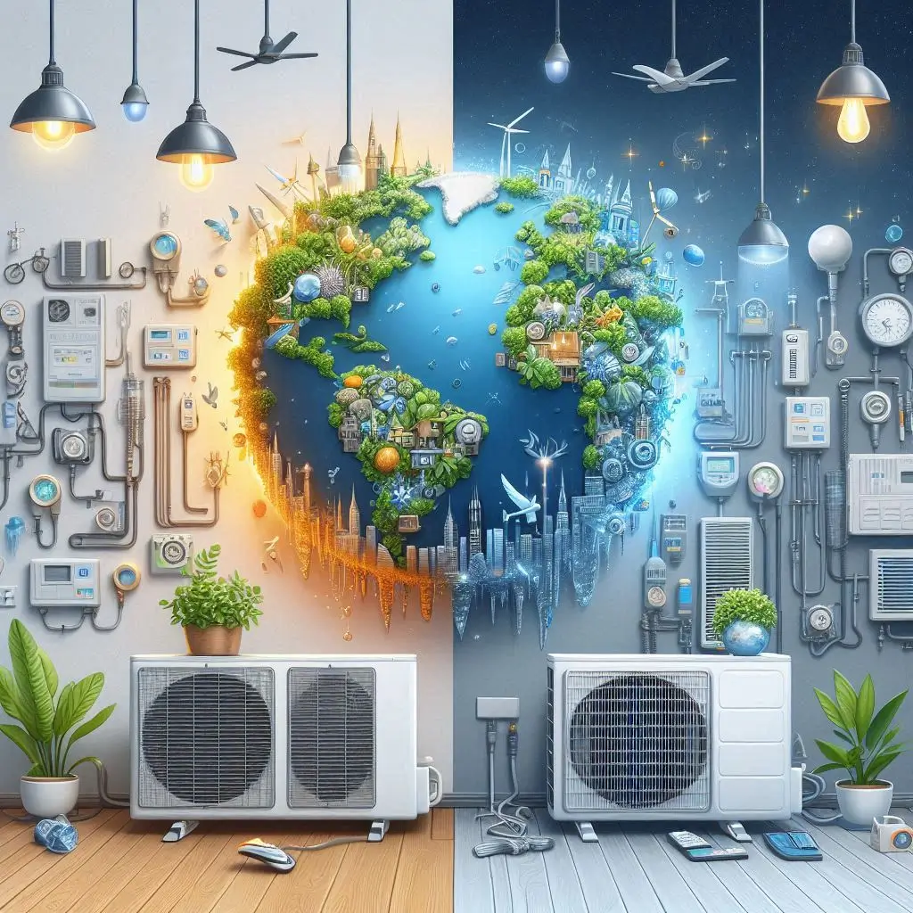 “Side-by-side comparison of ARS air conditioning unit vs. other HVAC systems, highlighting advanced technology and energy efficiency.”