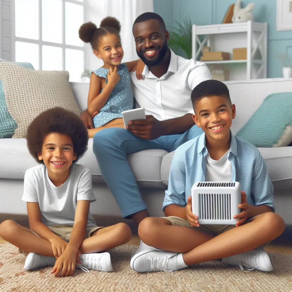"A family enjoying comfortable indoor temperature thanks to an efficient HVAC system"