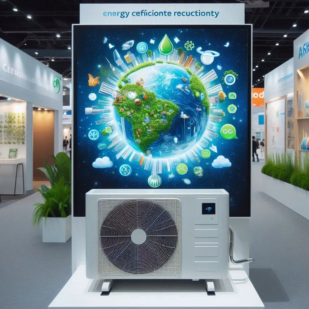 "Energy-efficient ARS air conditioning unit displaying the latest eco-friendly refrigerant technology, with a focus on energy savings and sustainability."